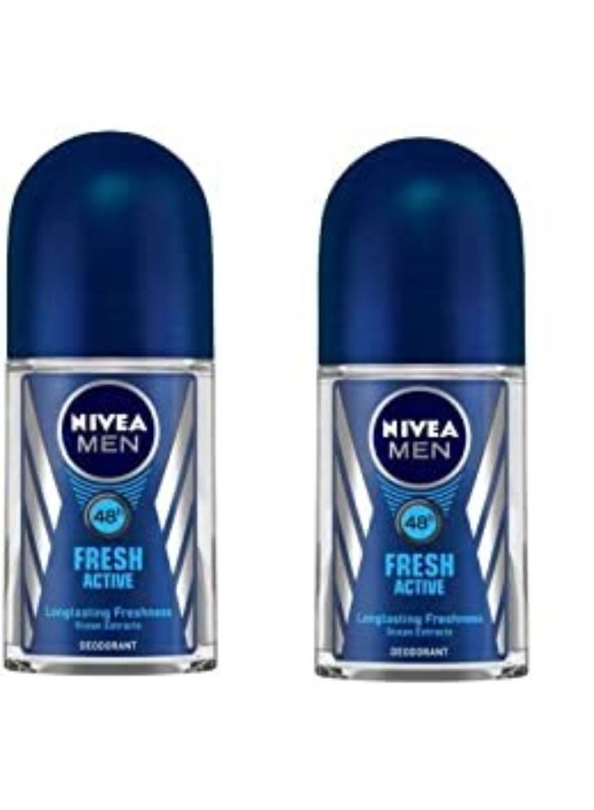 NIVEA Pearl & Beauty + Fresh Active Men  Deodorant Roll-on - For Men & Women 50ml*4 - Image 3